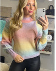 Tie dye effect rib knit jumper