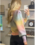 Tie dye effect rib knit jumper