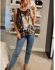 Sleeveless Chiffon Vest Top with Abstract Print