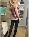 Pink metallic effect stripe design jumper