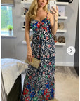 Multi Color Leopard print maxi dress (Blue)
