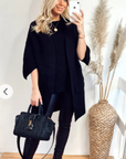 Cape sleeves Coat (Black)