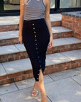 Midi Pencil Skirt in Fine Knit bodycon style in Black
