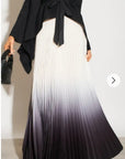Full pleated Kimono sleeves cardigan top and tie dye print maxi skirt in black