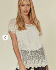 Cotton Crochet Lace Tank Top (CREAM)