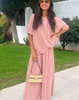 Oversized comfort stretch-jersey top and Relaxed-fit trousers in Pink
