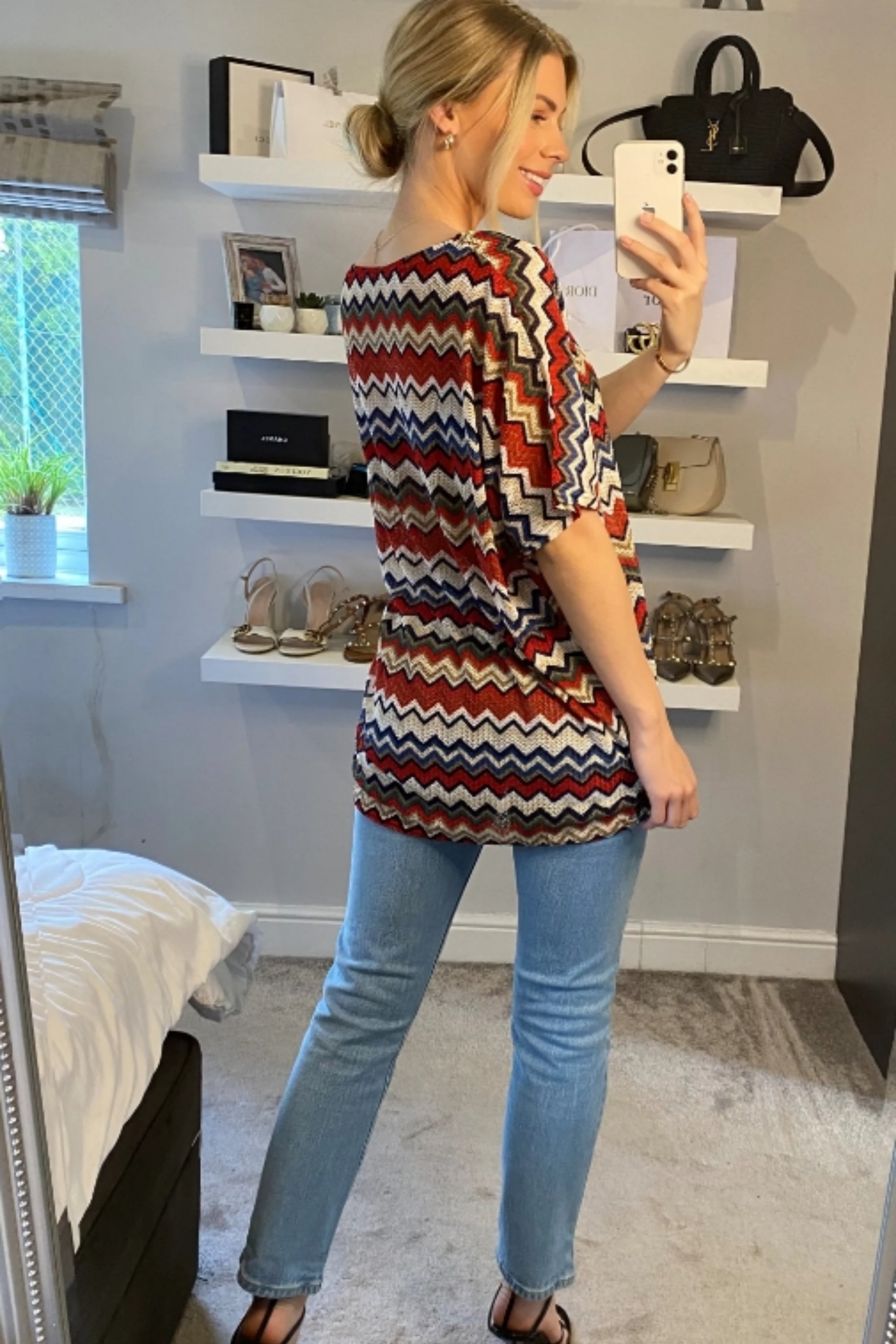 Multi striped print Oversized Top