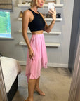 Dip Hem Skirt (Pink)