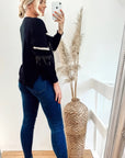 Black Cropped Cardigan with Tassel Fringe & Faux Fur