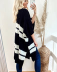 Black & White Stripe Knitted Phocho