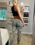 Knitted black white baroque print leggings