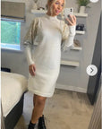 Gold and Sliver Sequin embellished sleeves design jumper in white
