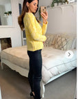 Plain color fine knit cardigan