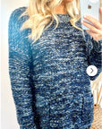 Metallic gold trims navy Jumper