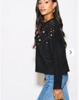 Multi color disco Sequin embellished design Soft knit jumper in Black