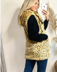 Faux Fur Oversize Hoody Coat (Dot Print)