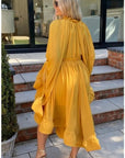 Ruffle Hem and Sleeves Oversized dress in Yellow
