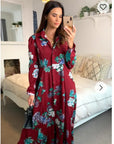 Floral print shirt dress