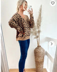 Leopard print oversized knit jumper