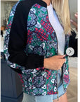 Floral Print Bomber Jacket (Paisley floral)