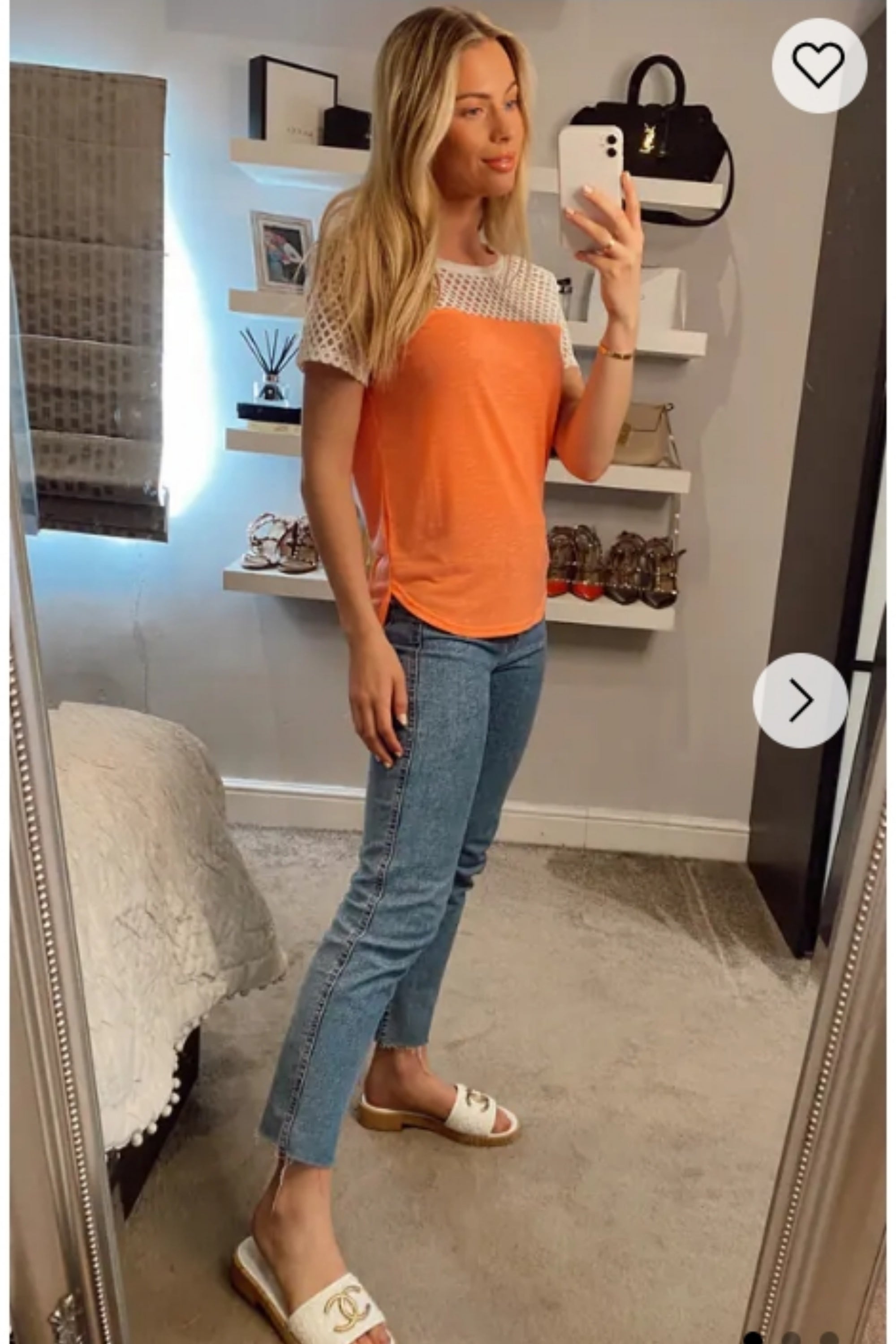 Neon Colour Mesh T-shirt (ORANGE)