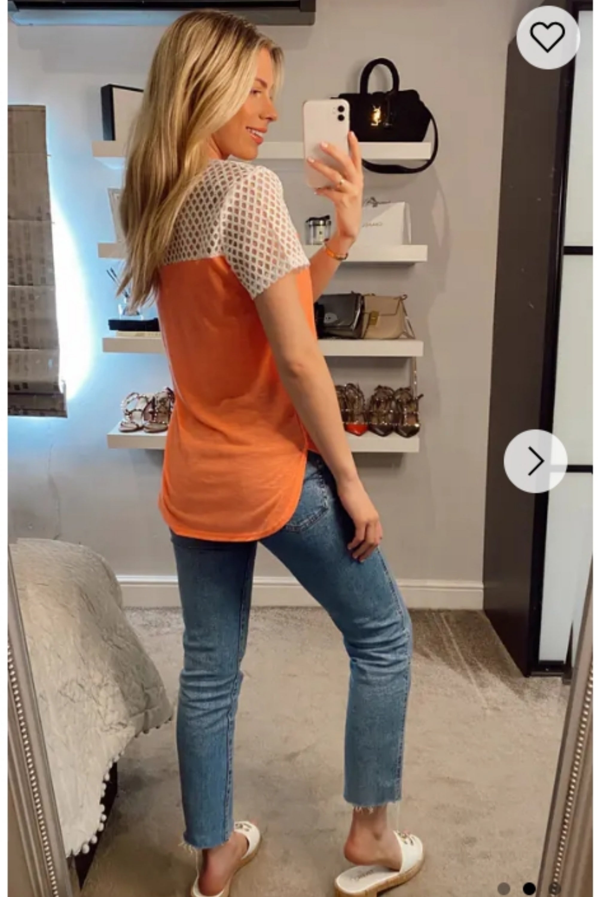 Neon Colour Mesh T-shirt (ORANGE)