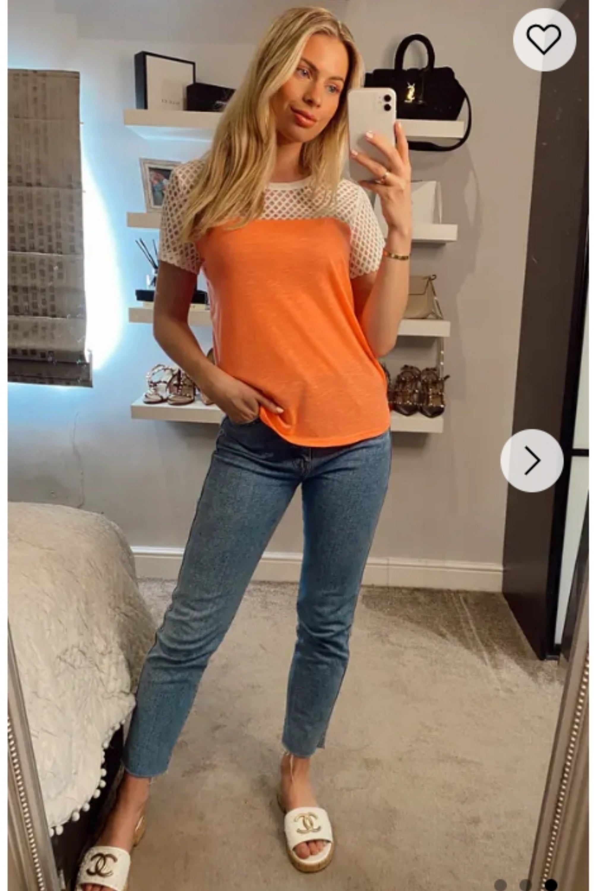 Neon Colour Mesh T-shirt (ORANGE)