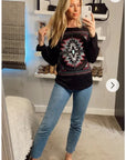 Aztec print long sleeve t-shirt Top