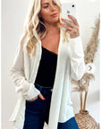 Plain white soft knit cardigan