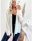 Plain white soft knit cardigan