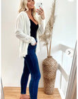 Plain white soft knit cardigan