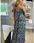 Multi Color Leopard print maxi dress (Green)