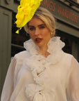 Mesh Fascinator with Sculpted Bow And Faux Pearl Detail