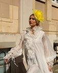 Mesh Fascinator with Sculpted Bow And Faux Pearl Detail