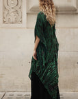 Full pleated Printed top and wide-leg trousers in Green
