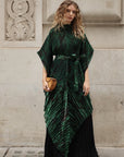 Full pleated Printed top and wide-leg trousers in Green