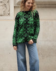 Fluffy snowflake Print Christmas Jumper(GREEN)