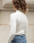 Soft knit Jumper top with Cut Outs design in white