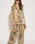 Silky Long Sleeve Shirt and Trousers Co-ords in Leopard Print