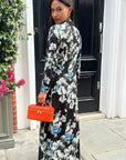 Floral print shirt dress