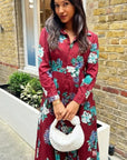 Floral print shirt dress