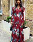 Floral print shirt dress