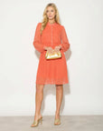 Pleated Midi dress (orange)