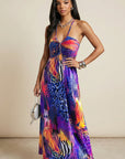 Vibrant colors Animal Print Maxi Dress