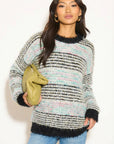 Stripe Mix yard oversize Jumper (Black)