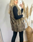 Faux Fur Longline Gilet