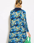 Abstract Portrait Print Shirt Dress