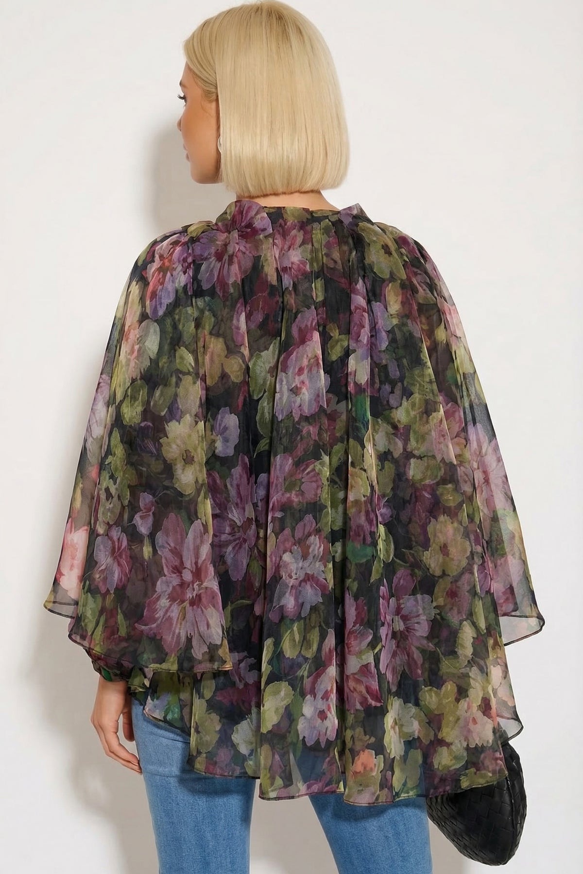 Statement Ruffle Organza Garden Floral Blouse