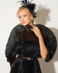 Feather & Floral Fascinator Headband In Black