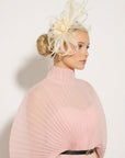 Feather & Floral Fascinator Headband In Ivory Cream